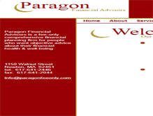Tablet Screenshot of paragonfinancialadvisors.com